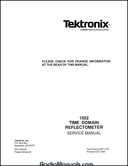 Tektronix 1502 Service Manual
